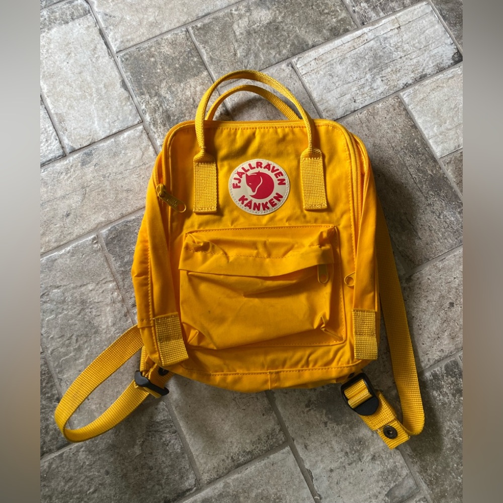 Fjallraven Kanken yellow small backpack